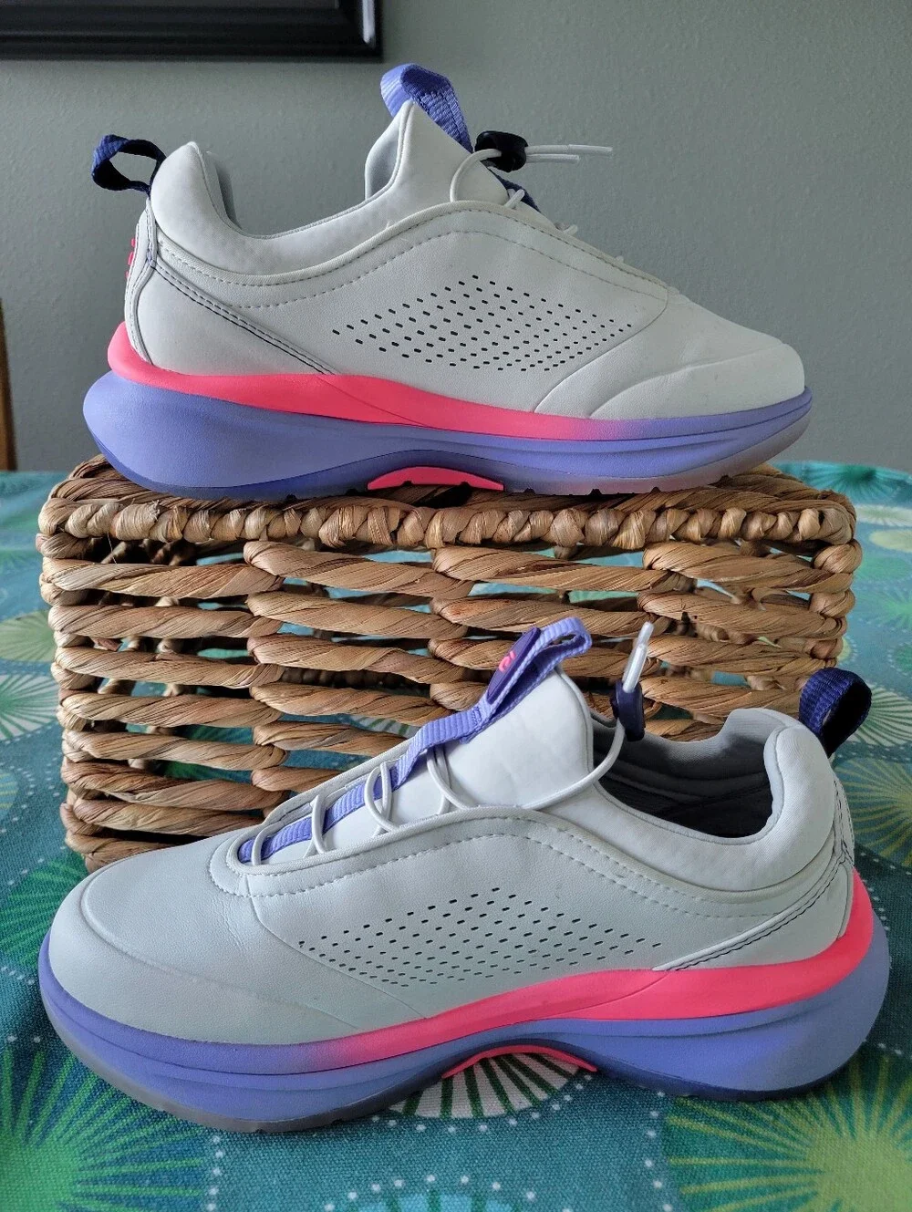 Clove Women's Prima S Sneakers Shoes Bright Grey / Periwinkle / Pink Size 6.5